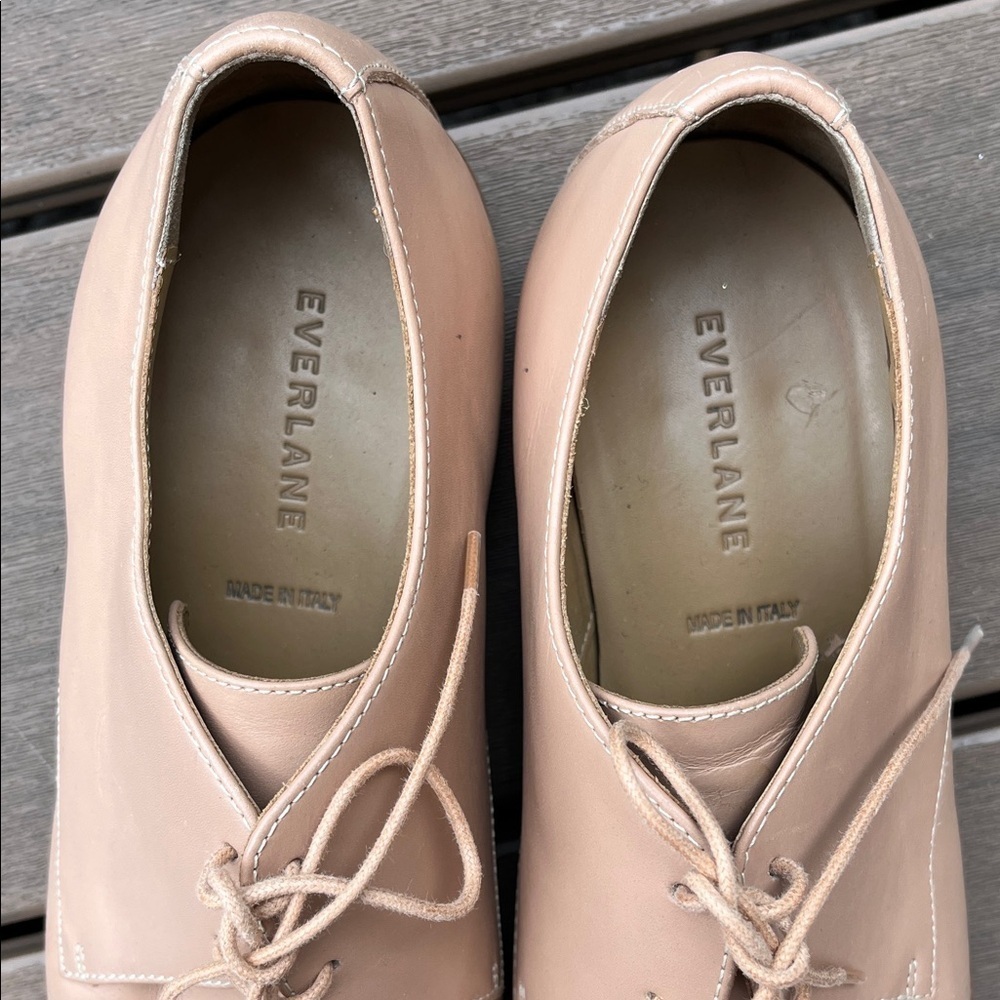 Everlane The Modern Oxford Blush Creme Leather Derby Shoes - Size 10.5 - Picture 10 of 16